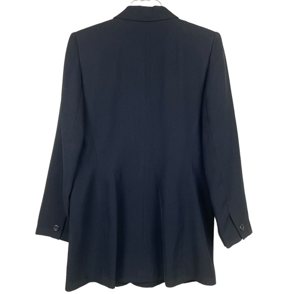 Larry Levine Suits Long Line Black Blazer Size 10 - Picture 3 of 11